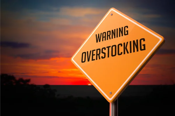 Overstocking on Warning Road Sign. — Stock Photo, Image
