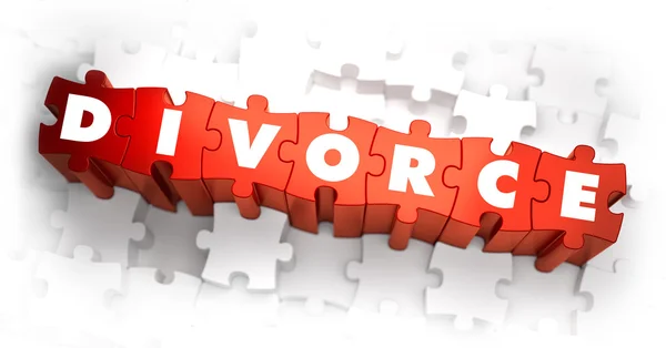 Divorce - White Word on Red Puzzles. — Stock Photo, Image