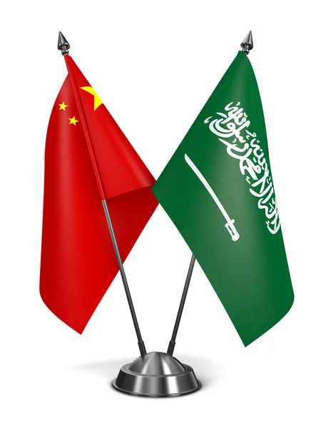 China and Saudi Arabia - Miniature Flags. — Stock Photo, Image