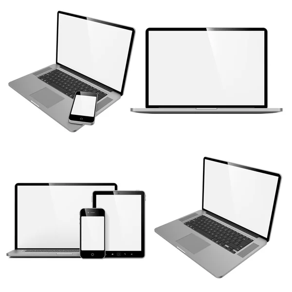 Laptop, Tablet PC och telefon. — Stockfoto