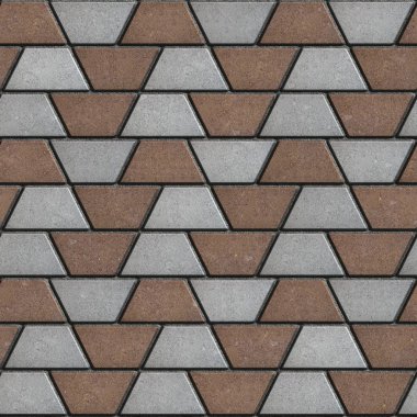 Gray-Brown Paving Slabs in the Form Trapezoids. clipart