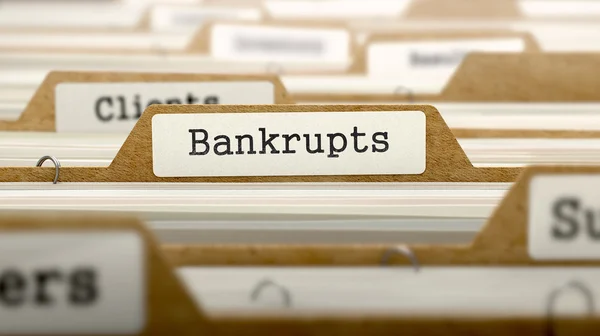 Bankrupts Concept with Word on Folder. — Stock Photo, Image