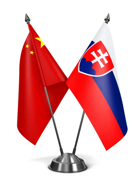 China and Slovakia - Miniature Flags. — Stock Photo, Image