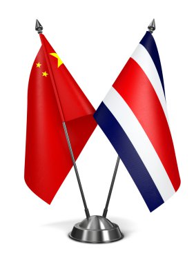China and Costa Rica - Miniature Flags. clipart