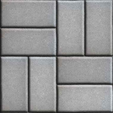 Kaldırım döşeme birbirine dik iki adet düzenlendiği dikdörtgenlerin gri.