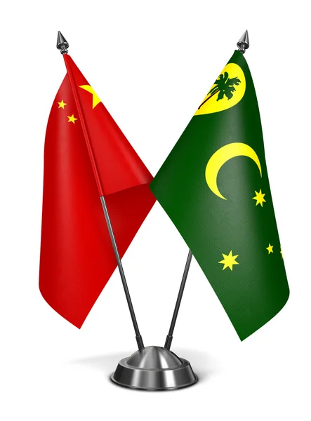 China and Cocos Keeling Islands - Miniature Flags. — Stock Photo, Image