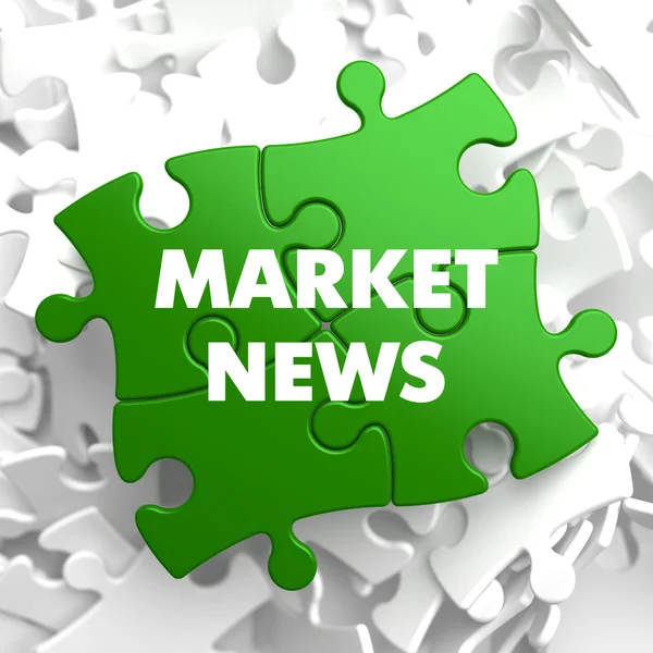 Noticias de mercado sobre rompecabezas verde . —  Fotos de Stock