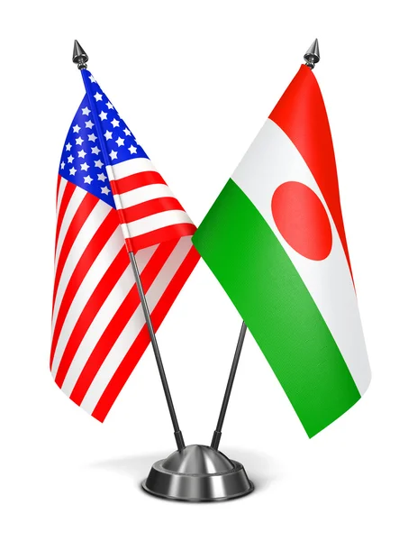 USA and Niger - Miniature Flags. — Stock Photo, Image