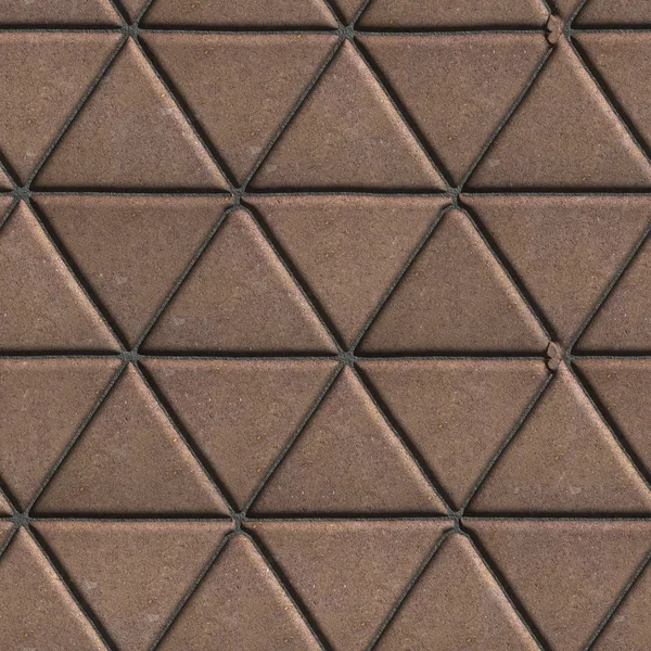 Paving Slabs Brown Pattern of Small Triangles. — Stock Photo, Image