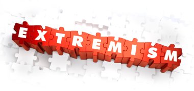 Extremism - Word on Red Puzzles. clipart