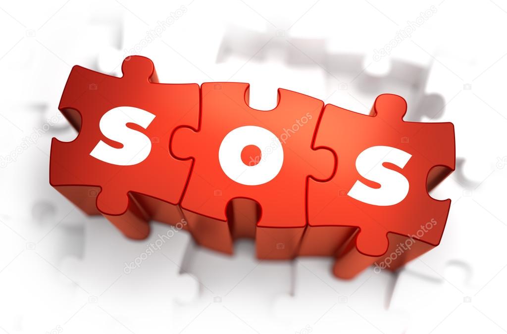 SOS - Text on Red Puzzles.