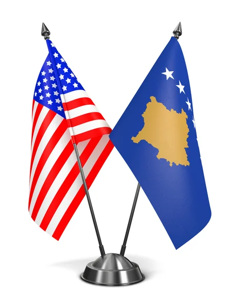 USA and Kosovo - Miniature Flags. — Stock Photo, Image