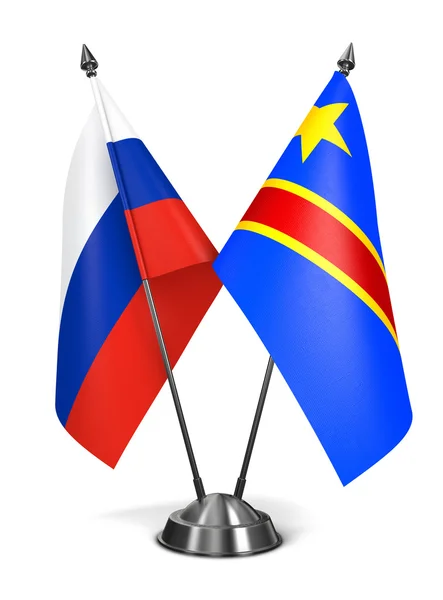 Russland und demokratische Republik Kongo - Miniaturfahnen. — Stockfoto