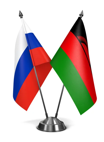 Russia and Malawi - Miniature Flags. — Stock Photo, Image