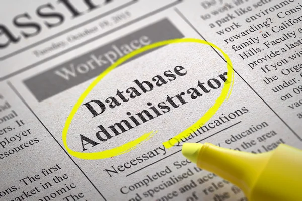 Databasebeheerder banen in krant. — Stockfoto
