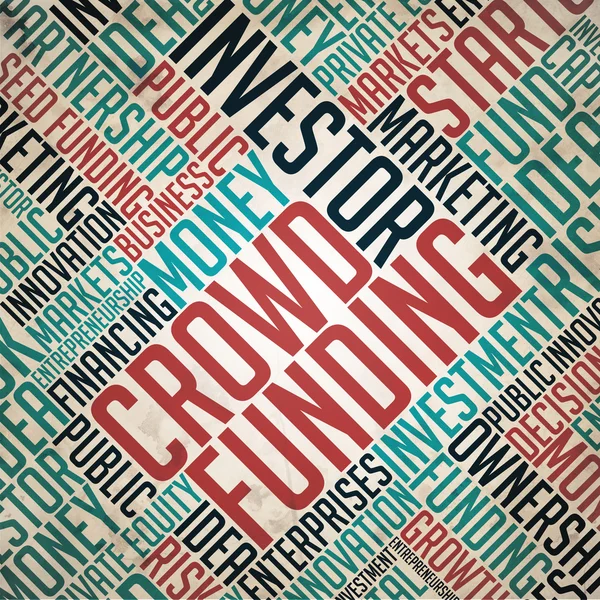 Crowdfunding Hintergrund - retro wordcloud. — Stockfoto