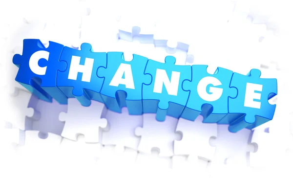 Change - White Word on Blue Puzzles. — Stock Photo, Image