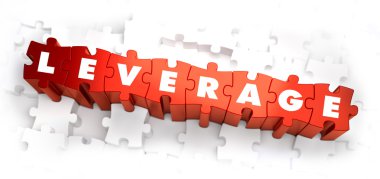 Leverage – kırmızı bulmacalar üzerinde metin.