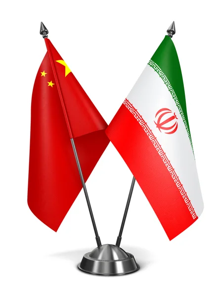 China and Iran - Miniature Flags. — Stock Photo, Image