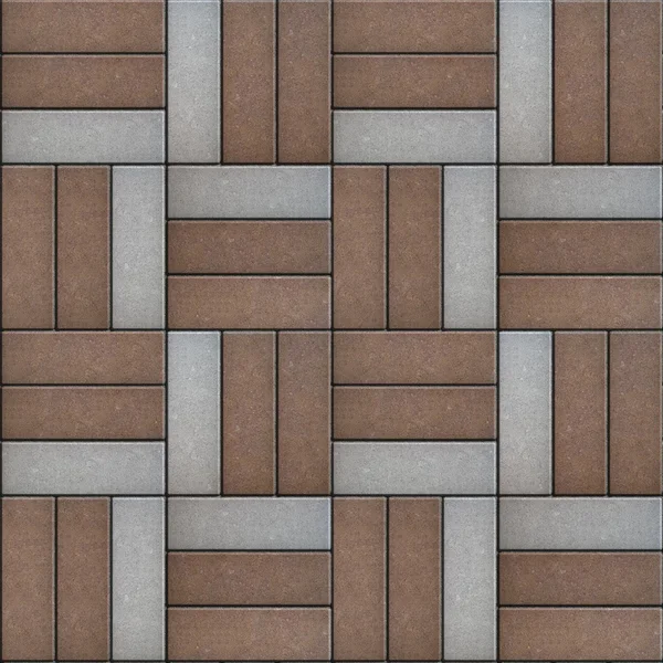 Brown and Gray Rectangles Paved. Seamless Texture. — Stock Photo, Image