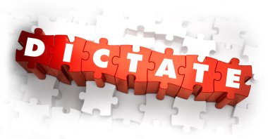 Dictate - Word on Red Puzzles. clipart