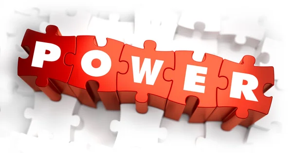 Power: Teks pada teka-teki merah dengan Latar Belakang Putih . — Stok Foto