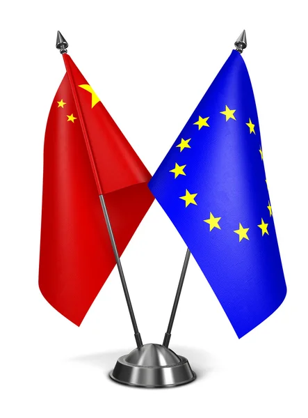 중국과 Eu-미니어처 플래그. — 스톡 사진