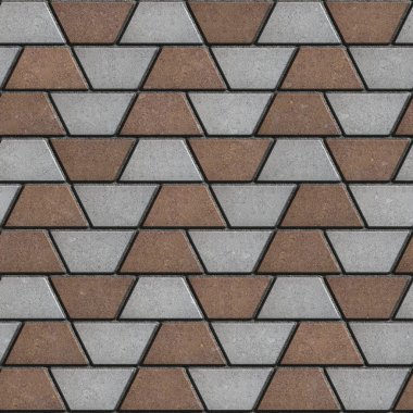 Brown-Gray Paving Slabs in the Form Trapezoids. clipart