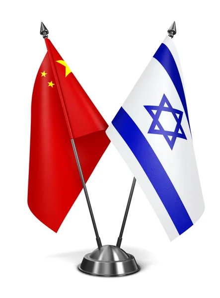 China and Israel - Miniature Flags. — Stock Photo, Image