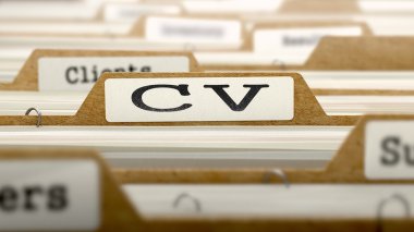 CV kavramı ile klasör üzerinde kelime.