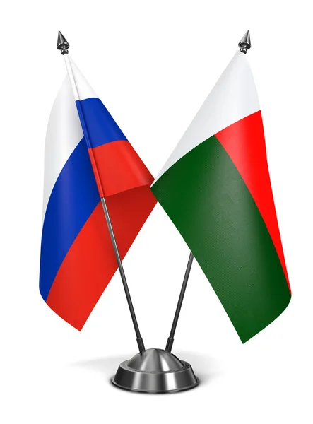 Russia and Madagascar - Miniature Flags. — Stock Photo, Image