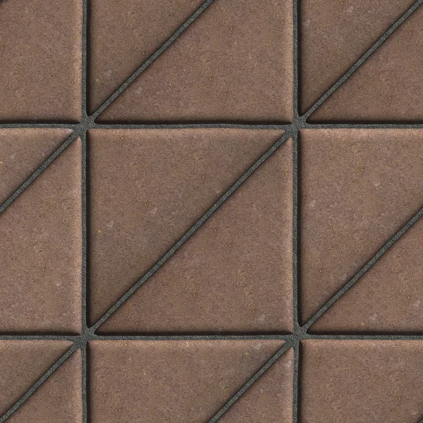 Brown Paving Slabs in the Form Square of a Triangle, Laid Diagonal. — Stock Photo, Image