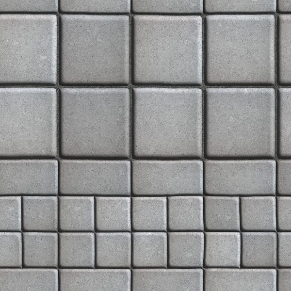 Gray Paving Slabs Lined with Squares of Different Value and Rectangles. — Stock Photo, Image