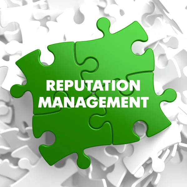 Reputation Management on Green Puzzle. — Stock Photo, Image