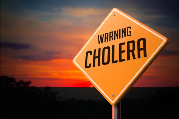 Cholera on Warning Road Sign. — Stock Photo, Image