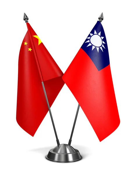 China en Republiek China - miniatuur vlaggen. — Stockfoto