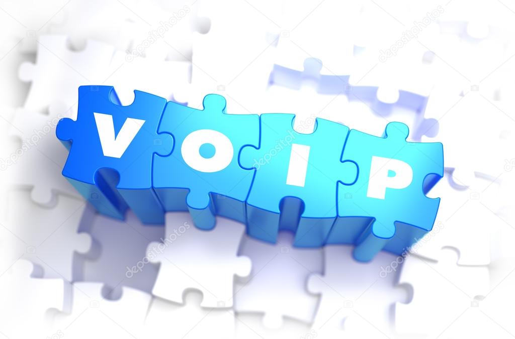 VoIP - White Word on Blue Puzzles.
