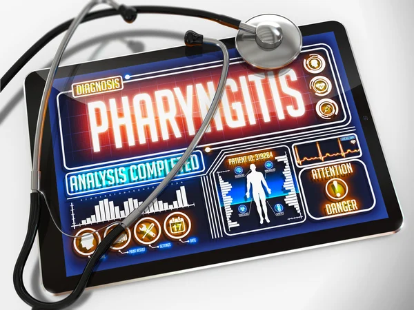Pharyngitis auf dem Display des medizinischen Tablets. — Stockfoto