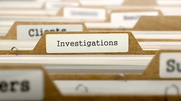 Investigations Concept with Word on Folder. — Stock Photo, Image