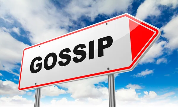 Gossip op Red Road Sign. — Stockfoto