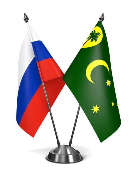 Russia and Cocos, Keeling Islands - Miniature Flags. — Stock Photo, Image