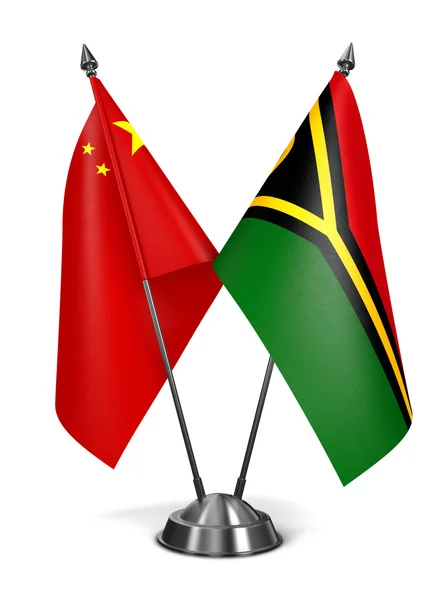 Chiny i Vanuatu - miniaturowe flagi. — Zdjęcie stockowe