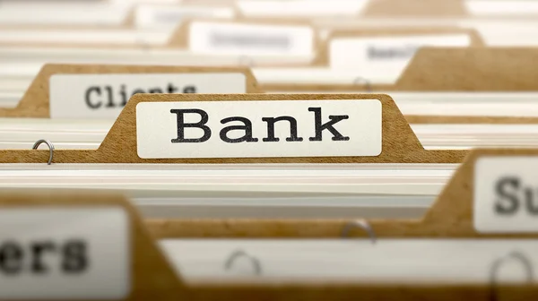 Bank koncept med ordet på mappen. — Stockfoto