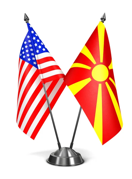 美国和马其顿-小旗. — 图库照片