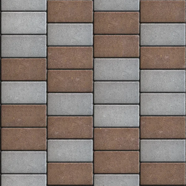 Gray and Brown  Paving Consisting of  Rectangles Laid Out in a Chaotic Manner. — Stock Photo, Image