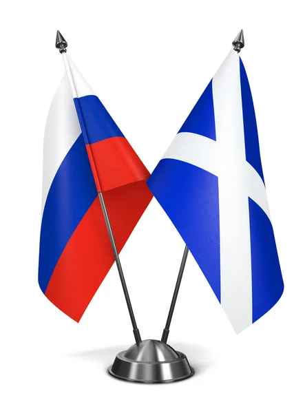 Russia and Scotland - Miniature Flags. — Stock Photo, Image