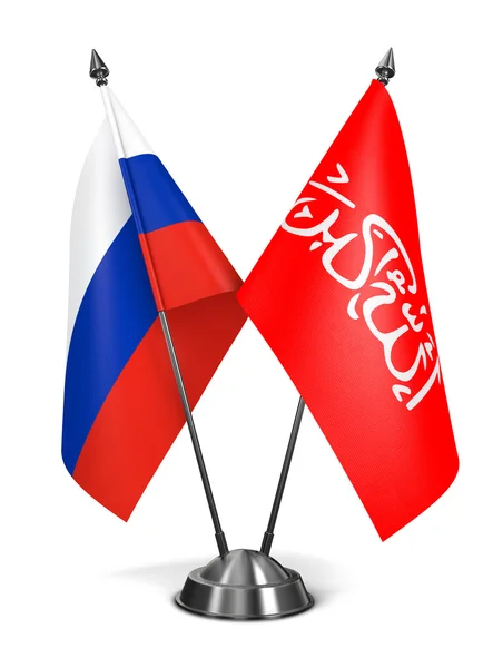 Russia and Waziristan - Miniature Flags. — Stock Photo, Image