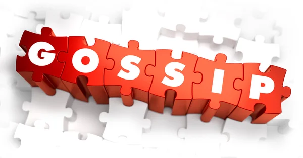 Gossip - tekst op rood puzzels. — Stockfoto