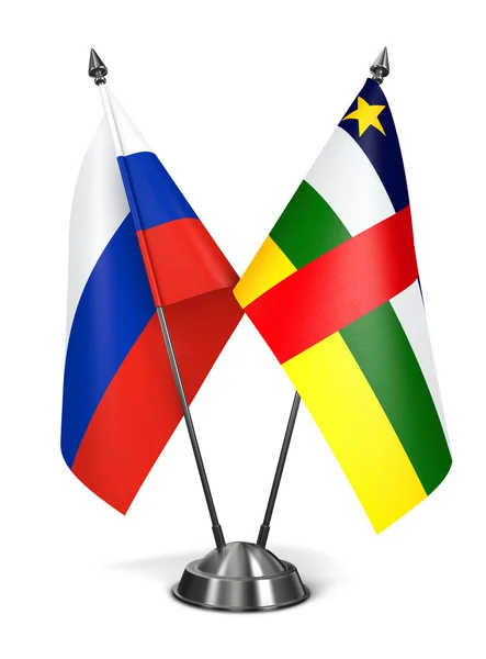 Russland und zentralafrikanische republik - miniaturfahnen. — Stockfoto