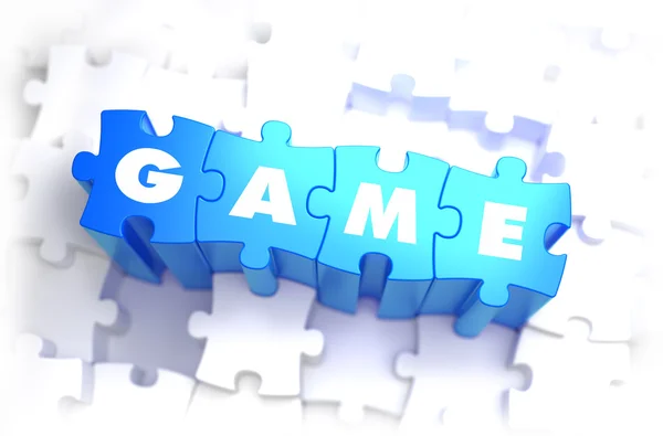 Game - White Word on Blue Puzzles. — Stock Photo, Image